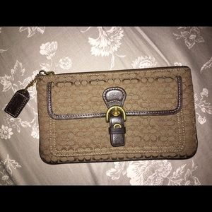 COACH wristlet in signature patchwork